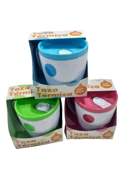 TAZA PLASTICA TERMICA C/TAPA (1047)